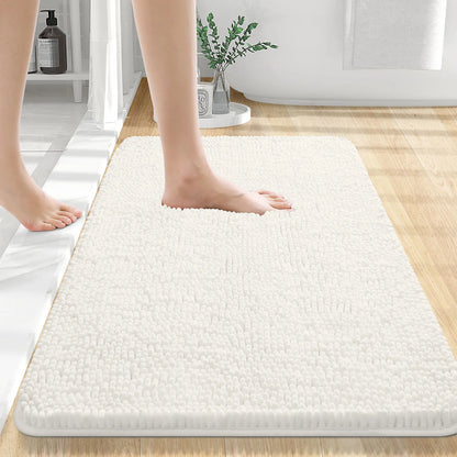 Extra Soft Thick Absorbent Shaggy Washable Non-Slip Bath Mats