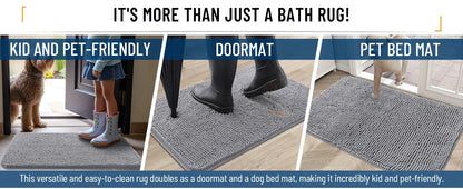 Extra Soft Thick Absorbent Shaggy Washable Non-Slip Bath Mats