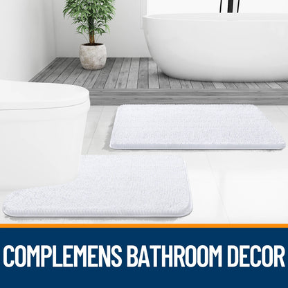 Extra Soft Thick Absorbent Shaggy Washable Non-Slip Bath Mats