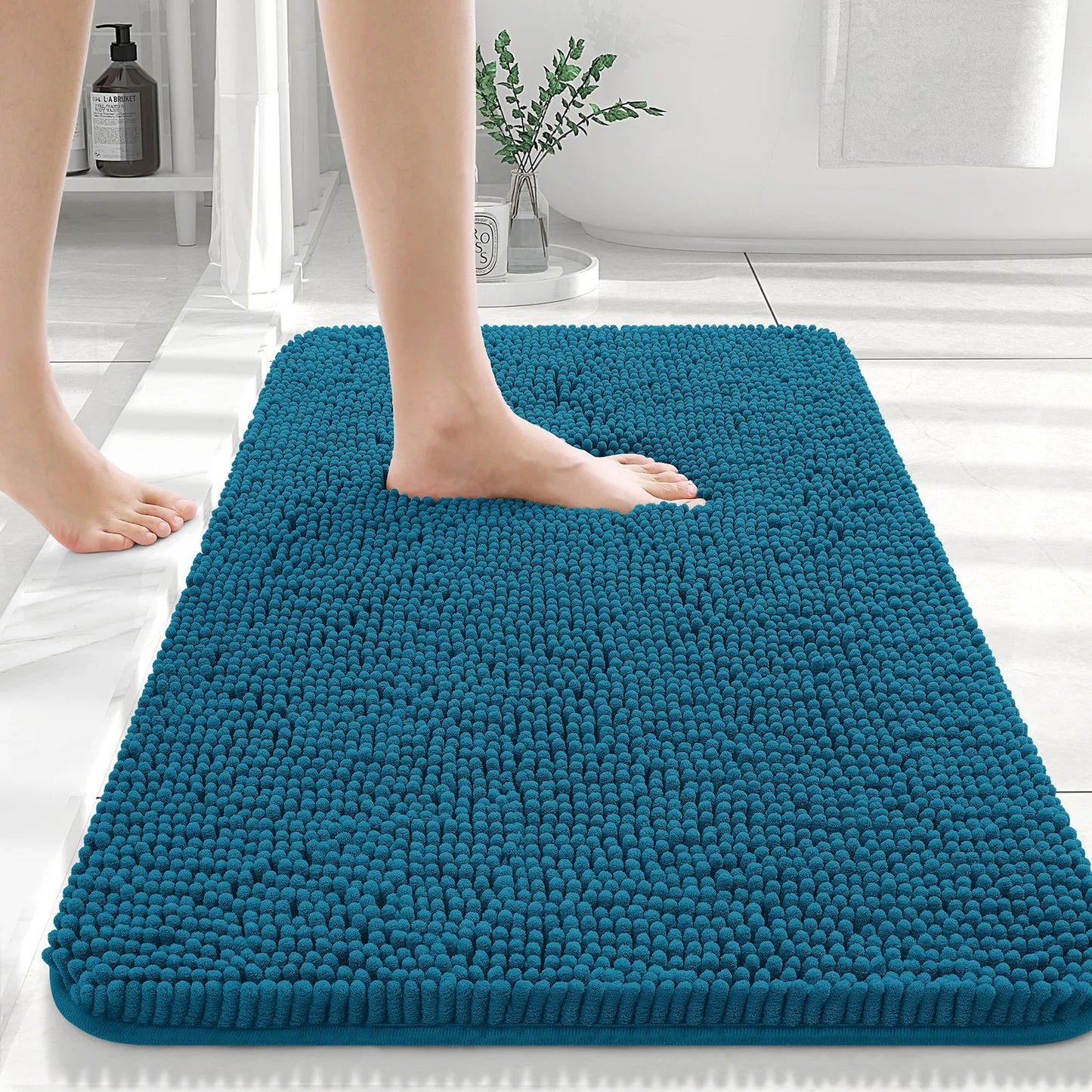 Extra Soft Thick Absorbent Shaggy Washable Non-Slip Bath Mats