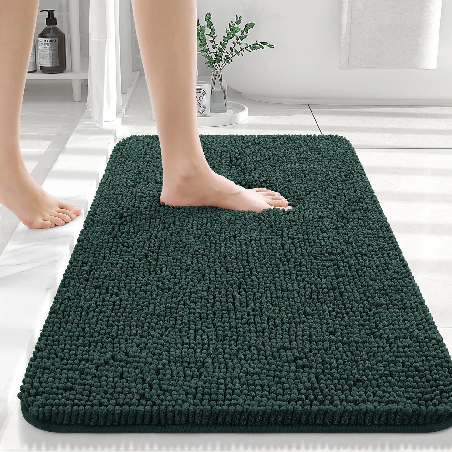 Extra Soft Thick Absorbent Shaggy Washable Non-Slip Bath Mats