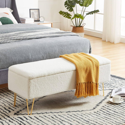 Sherpa Premium Fabric Bed Bench + Storage