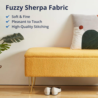 Sherpa Premium Fabric Bed Bench + Storage