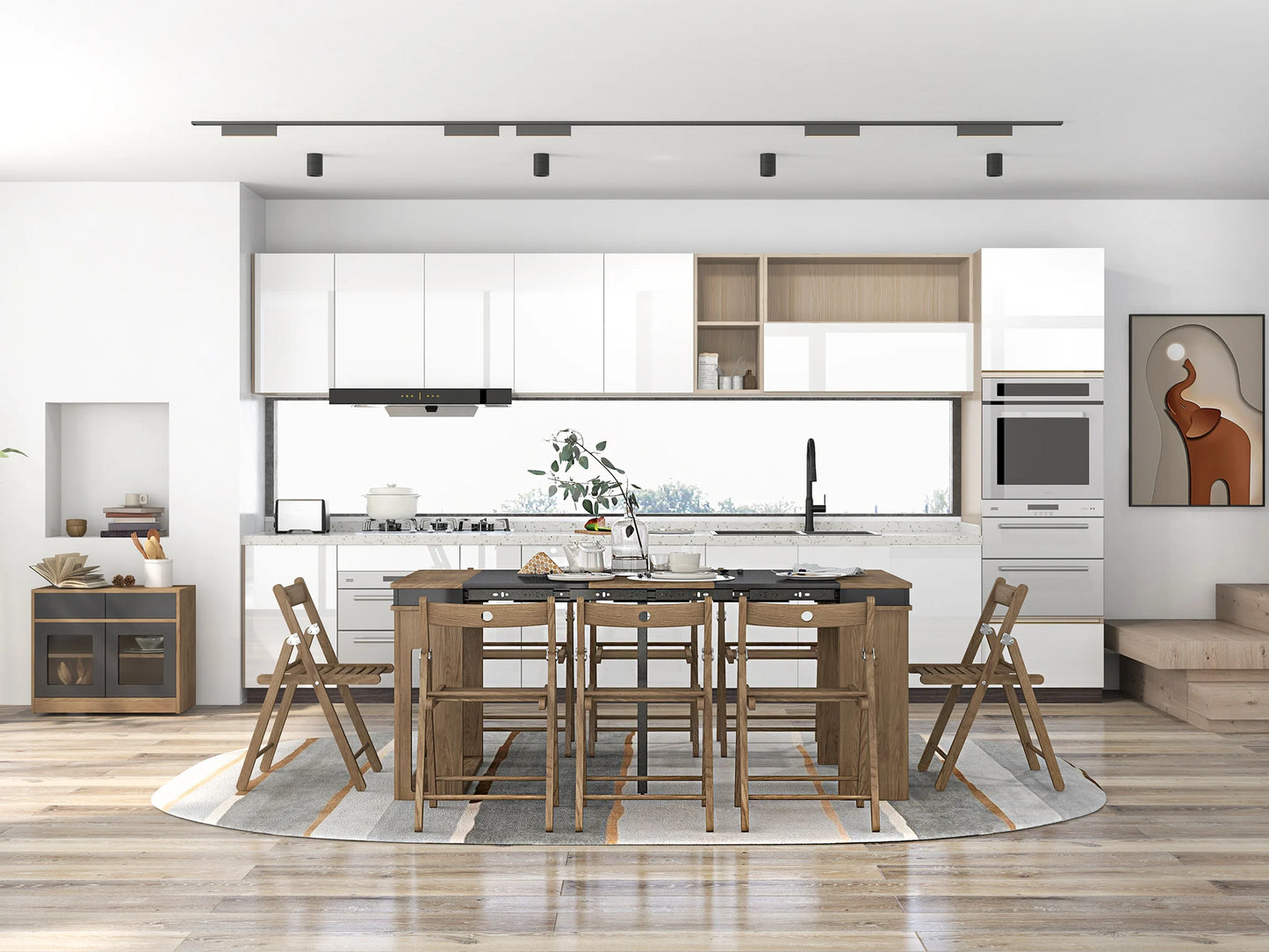 Modern Extendable Dining Table With Storage