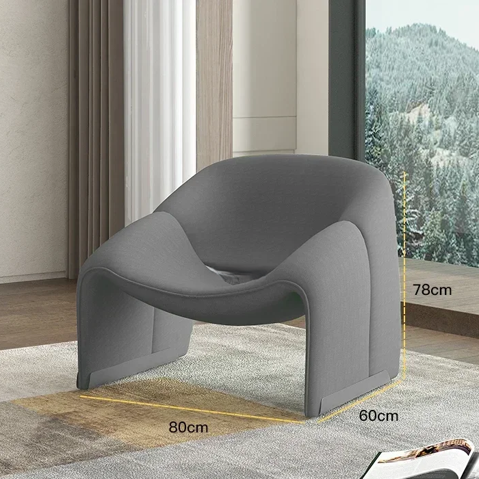 Modern Morocco Plush/Velvet/Lamb Fleece Fabric Luxury Accent Chair