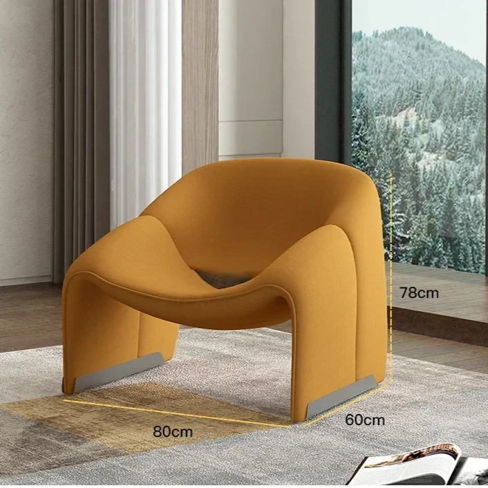 Modern Morocco Plush/Velvet/Lamb Fleece Fabric Luxury Accent Chair