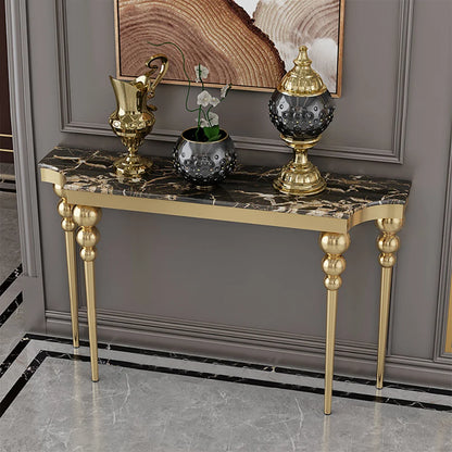 Faux Marble Entryway Table With Stainless Steel Legs 47.2"