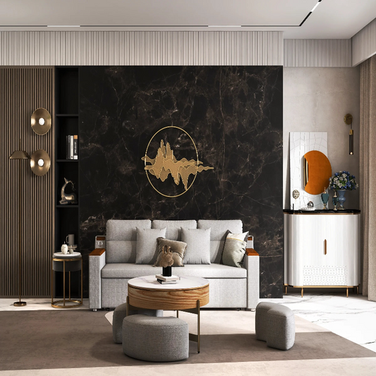 Modern White & Walnut Lift-Top Coffee Table With Stool